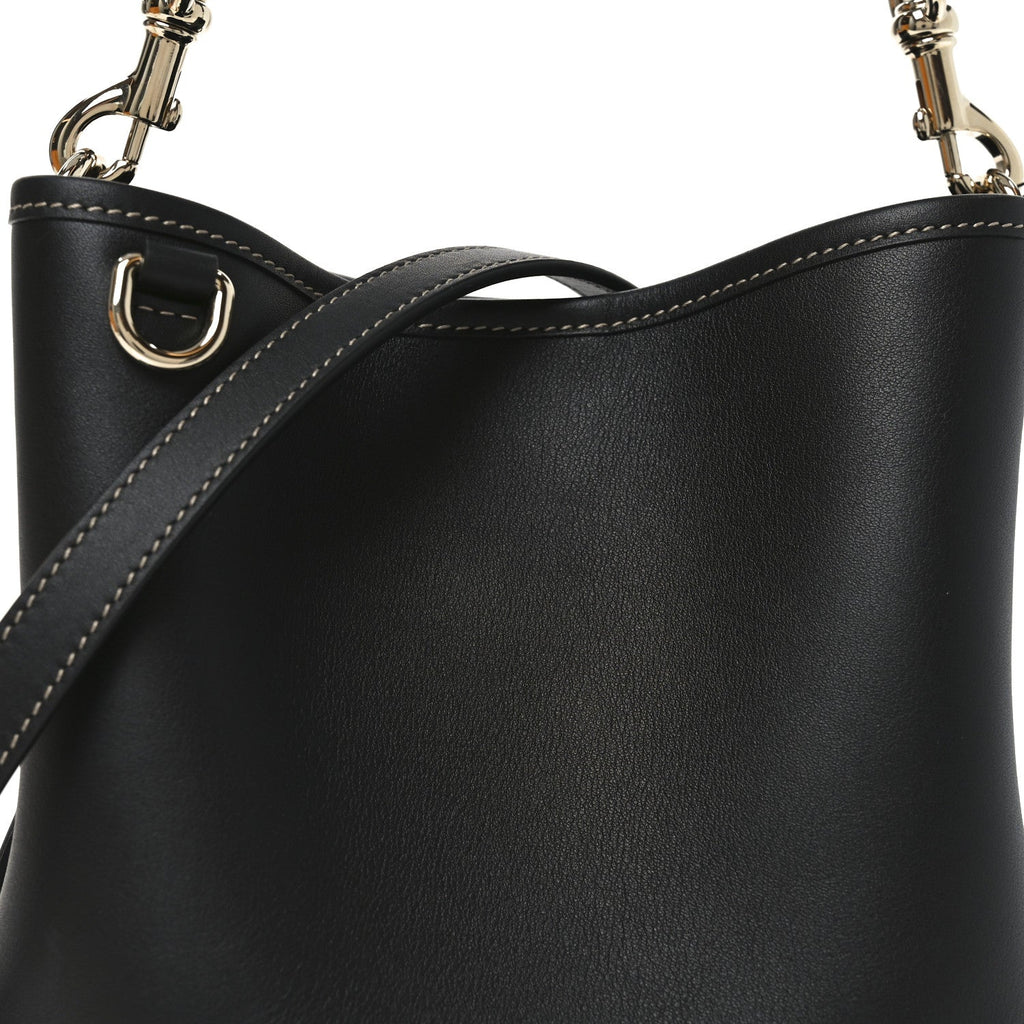 GG Calfskin Emblem Mini Bucket Bag Black