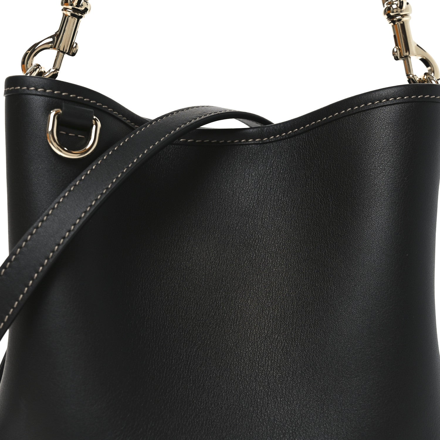 GG Calfskin Emblem Mini Bucket Bag Black