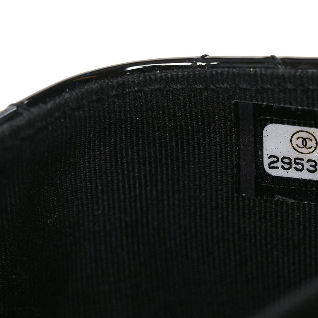 Patent Quilted Reissue Flap  Holder Wallet So Black