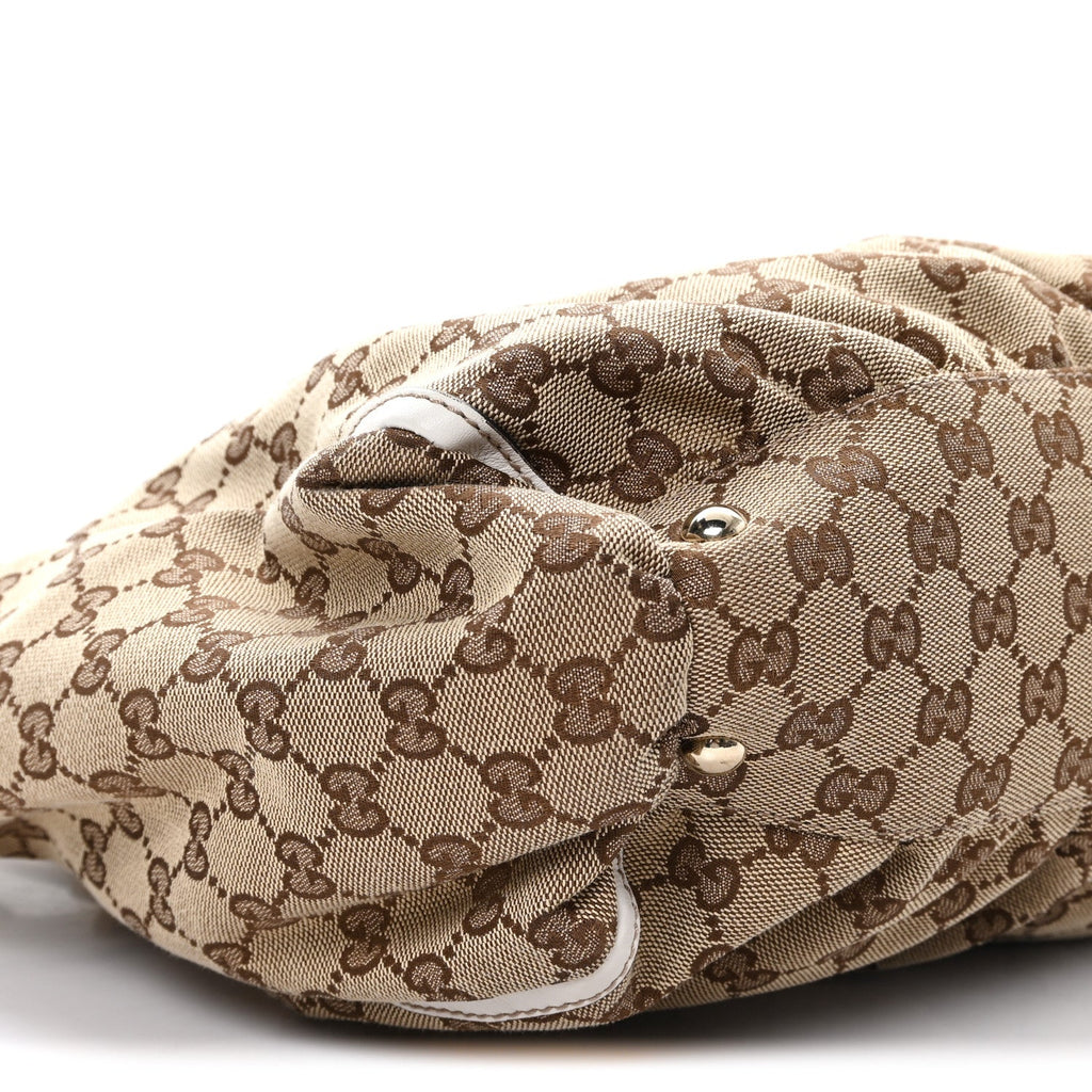 Monogram D Gold Tote  White