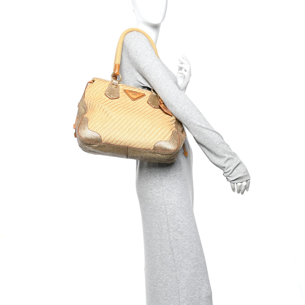Jute Snakeskin Tote Oro