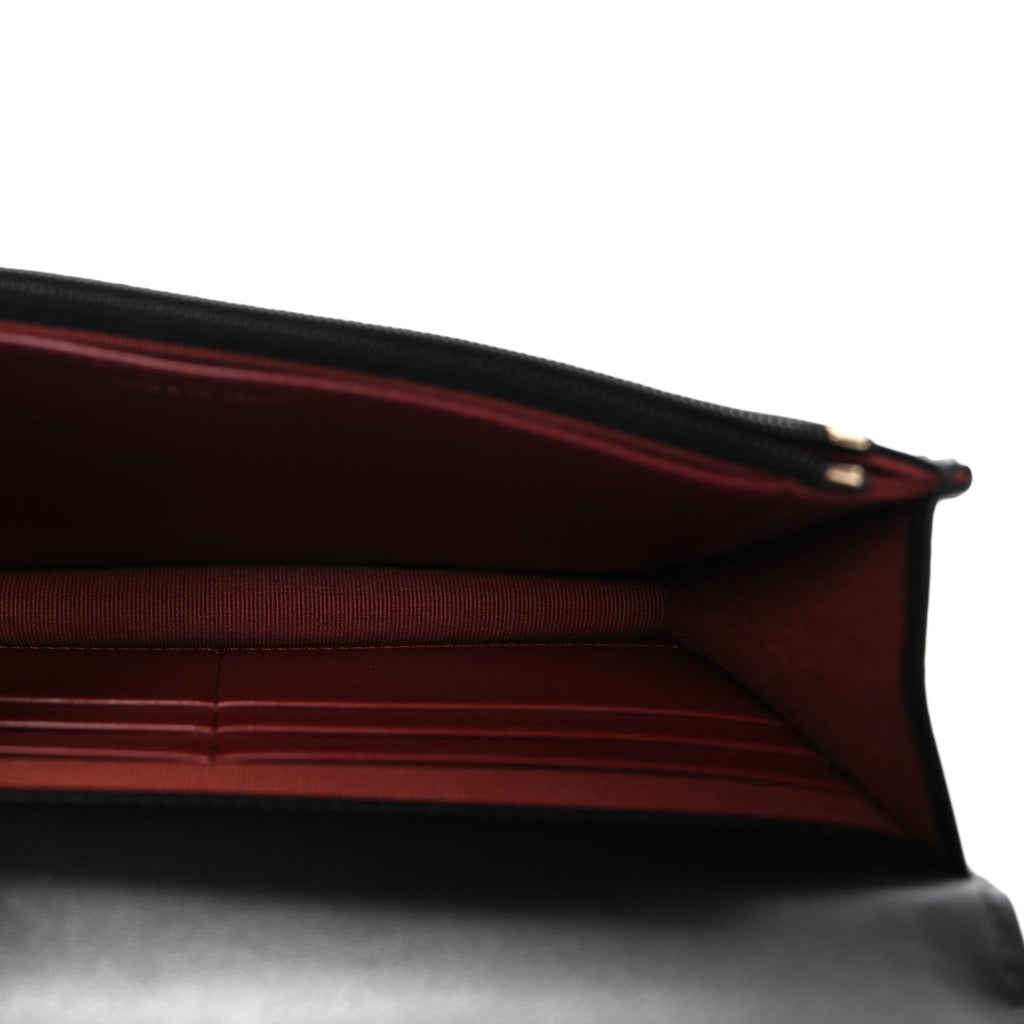 Calfskin Quilted Perfect Fit Wallet On Chain WOC Black