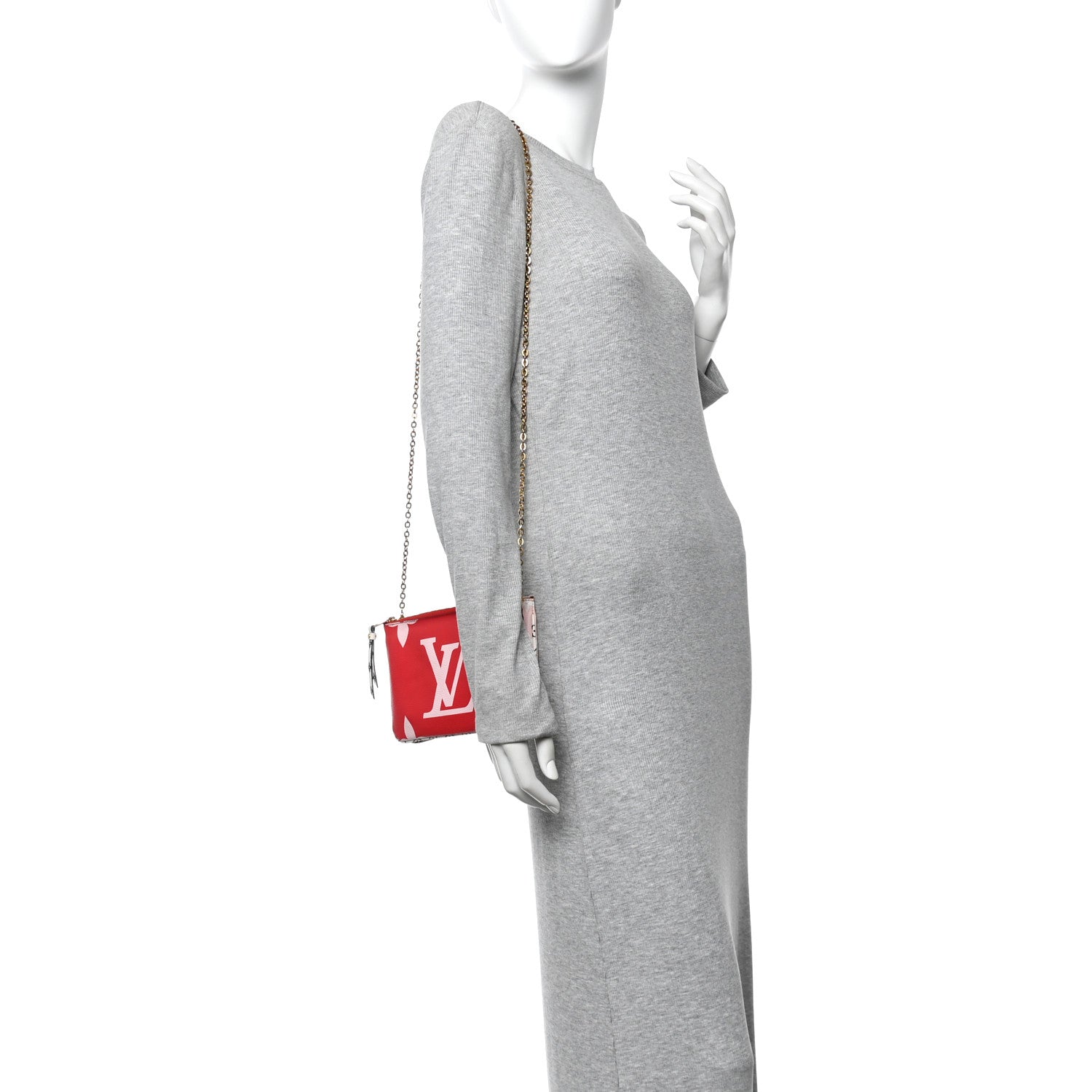 Monogram Giant Double Zip Pochette Rouge