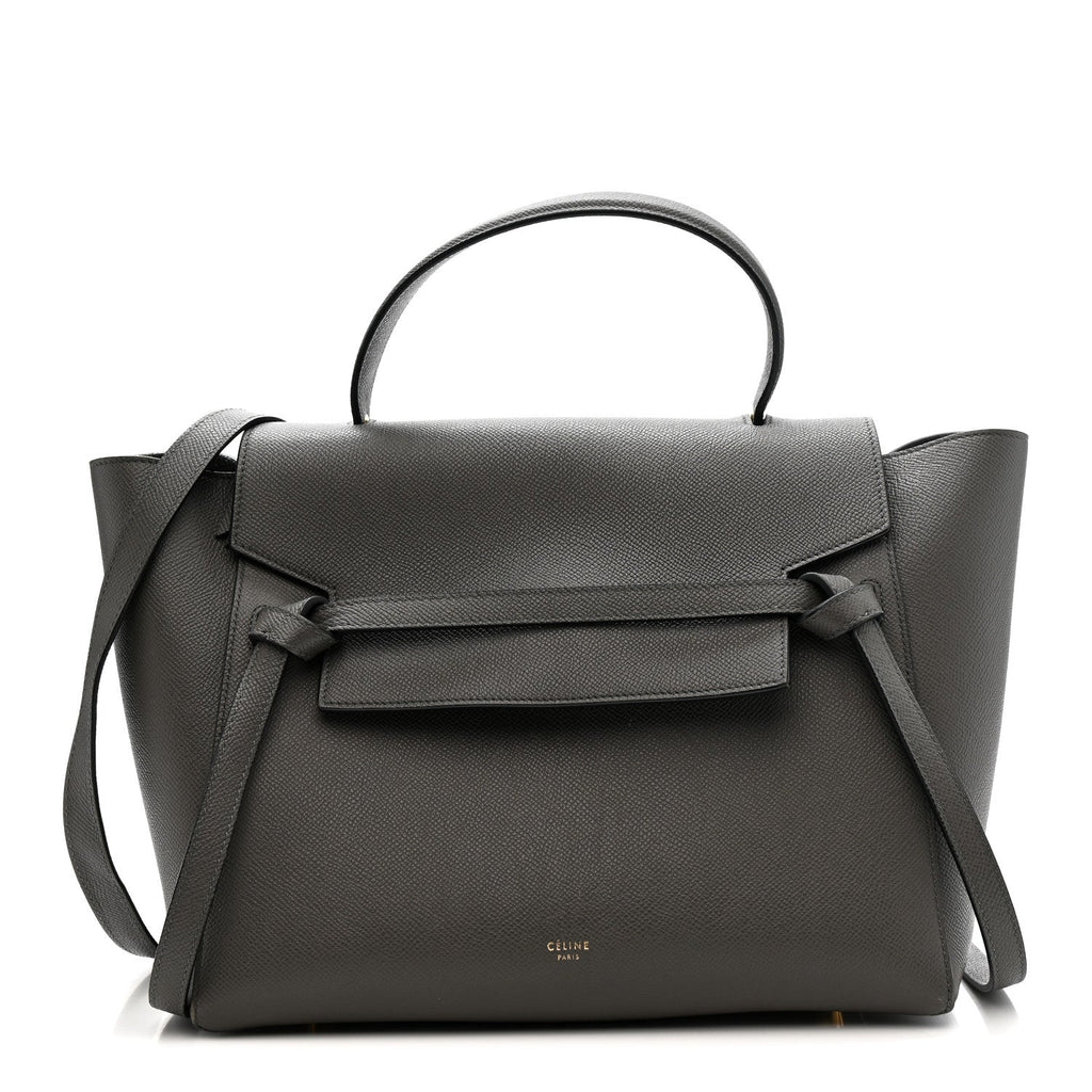Grained Calfskin Mini Belt Bag Grey