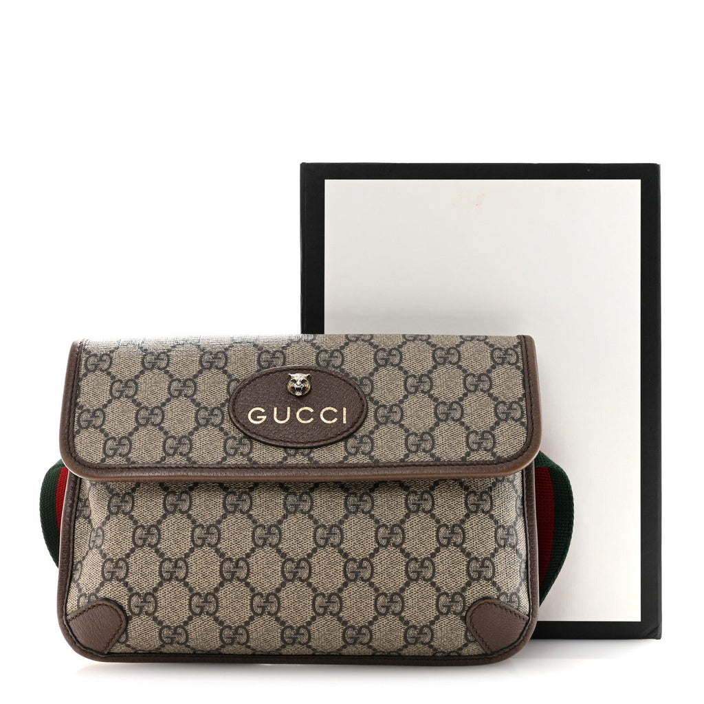 GG Supreme Monogram Neo Vintage Web Belt Bag Brown