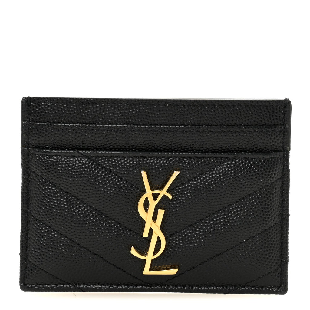 Grain De Poudre Matelasse Chevron Monogram Credit  Case Black