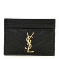 Grain De Poudre Matelasse Chevron Monogram Credit  Case Black