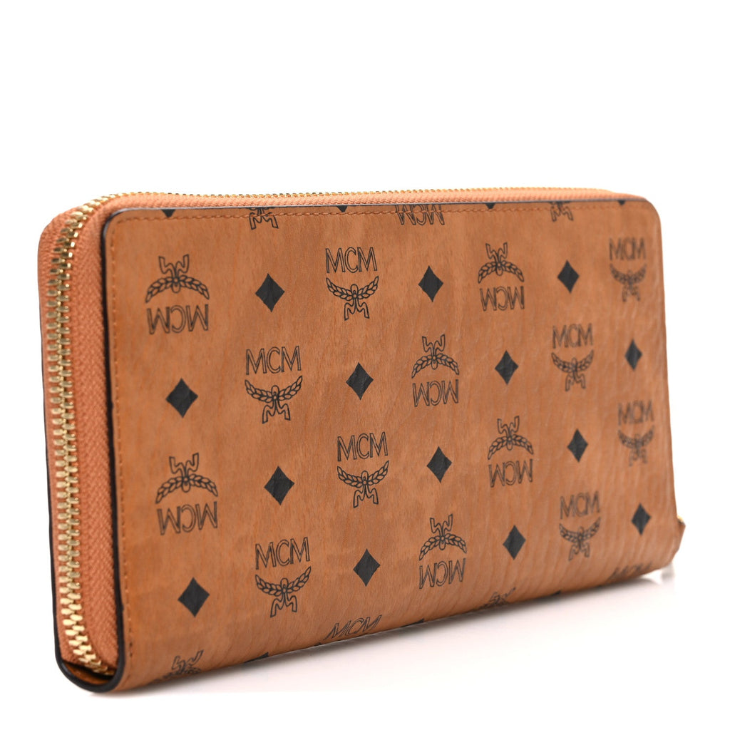 Visetos Large Zip Around Wallet Cognac