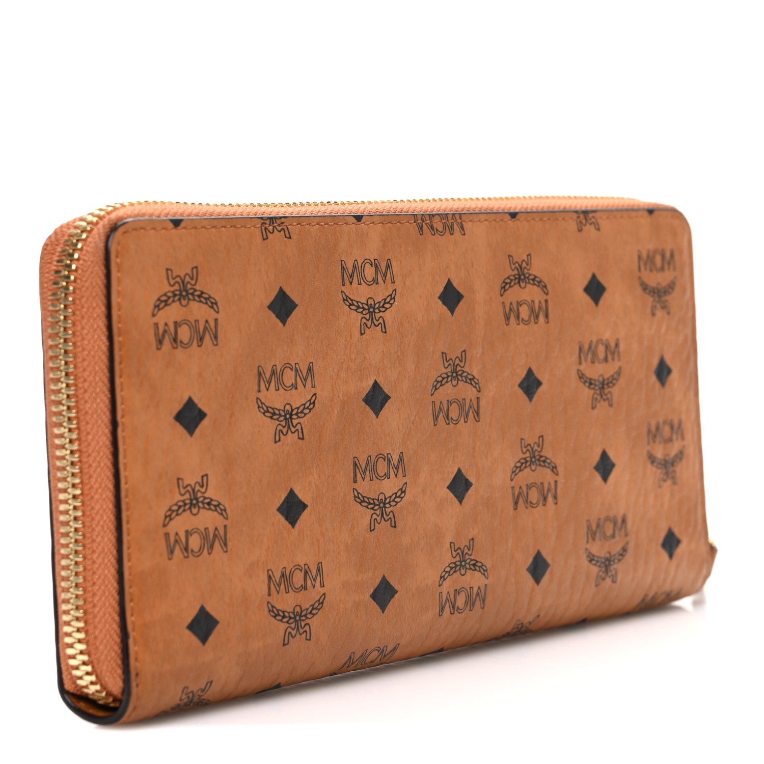 Visetos Large Zip Around Wallet Cognac