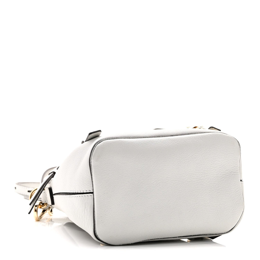 Suede Calfskin Mini Faye Backpack Airy Grey