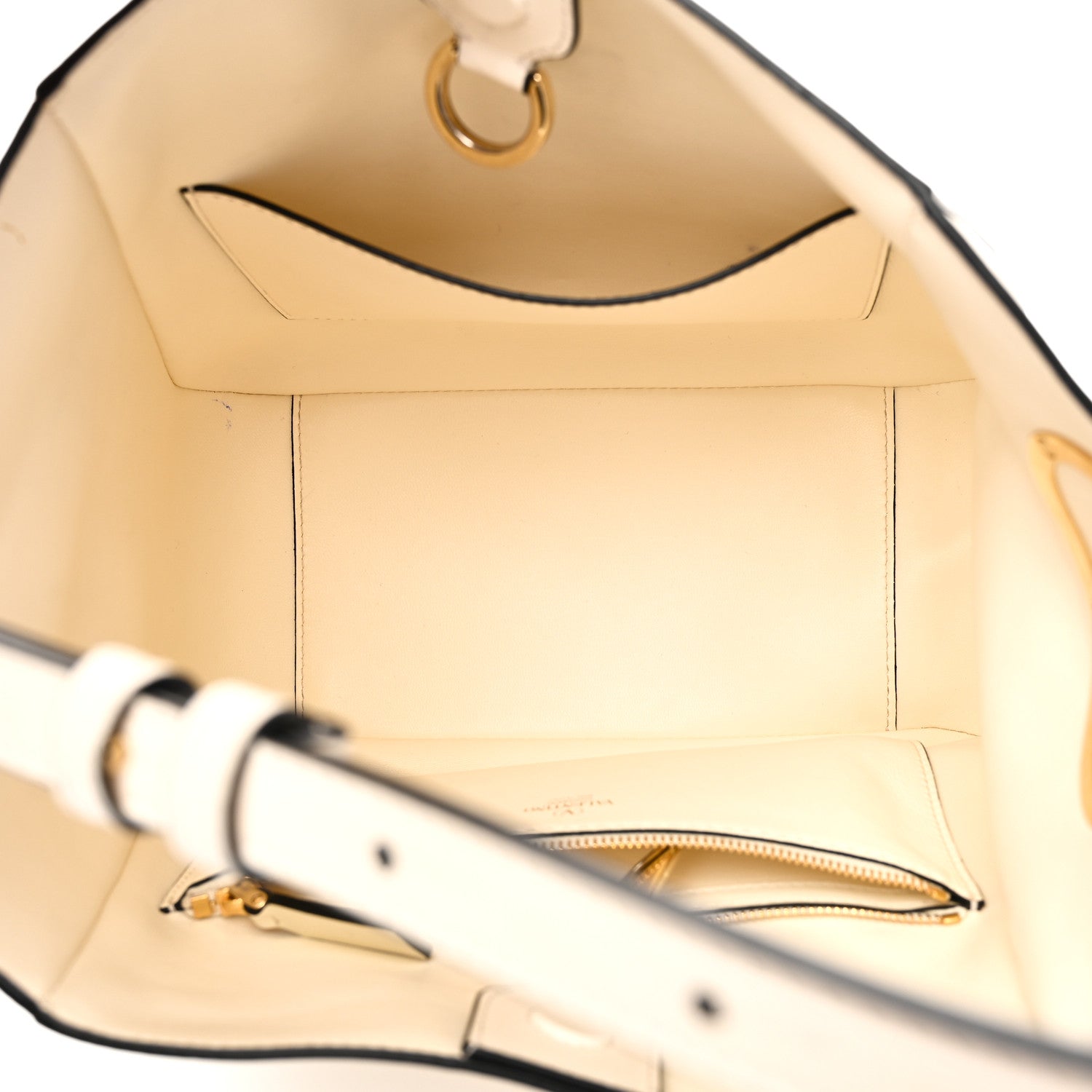 Calfskin VLogo Bucket Bag White