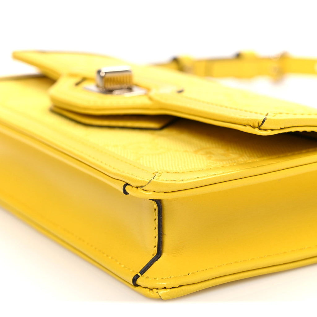 GG Monogram Scratch Lux Calfskin Mini Luce Shoulder Bag Yellow