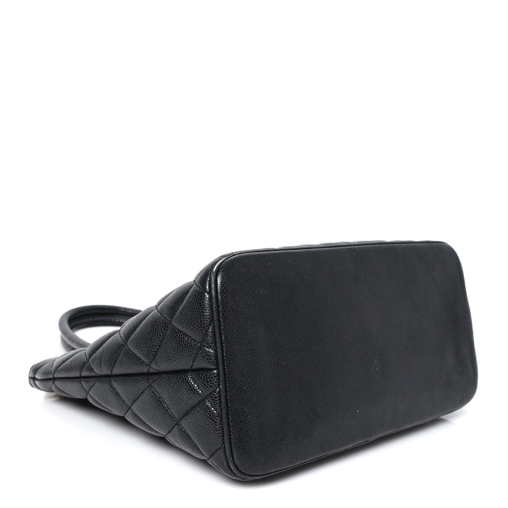Caviar Quilted Medallion Tote Black