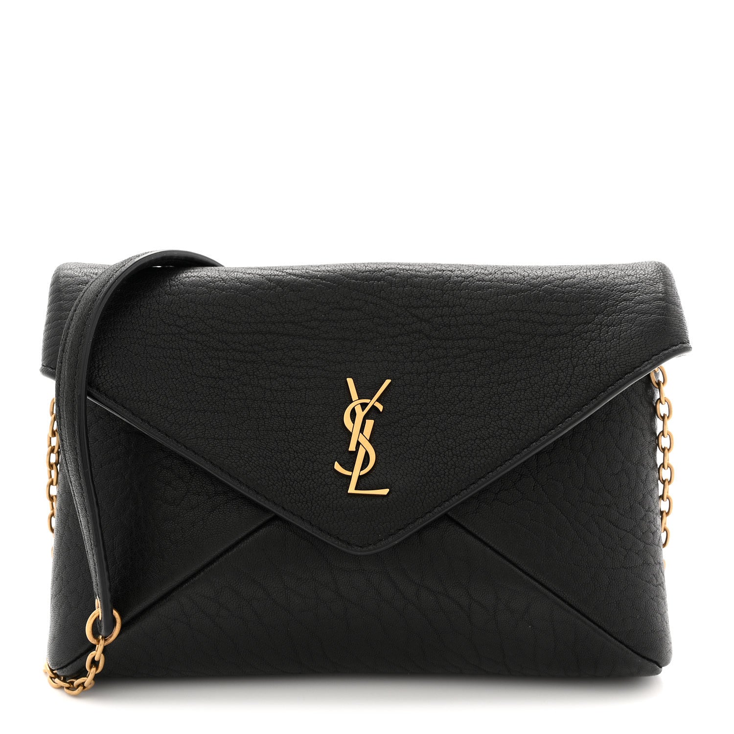 Supple Lambskin Small Cassandre Chain Pouch Black