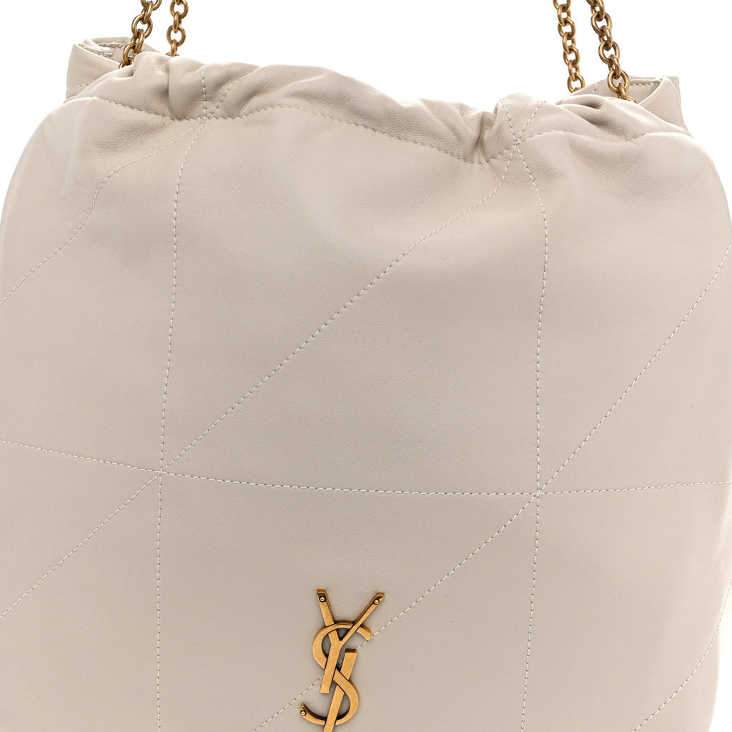 Lambskin Matelasse Monogram Medium Jamie 4.3 Pochon Crema Soft