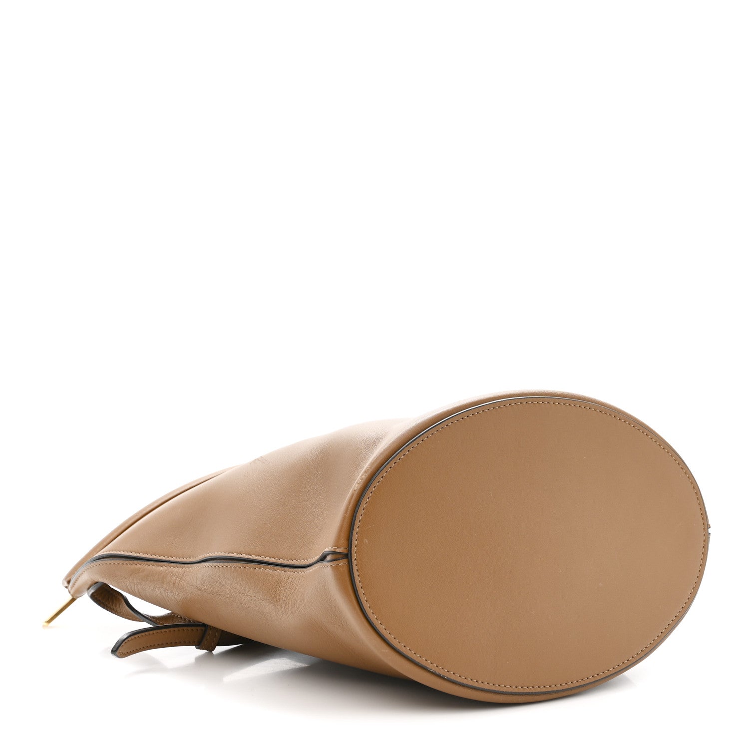 Smooth Calfskin Clasp Bucket Bag Brown