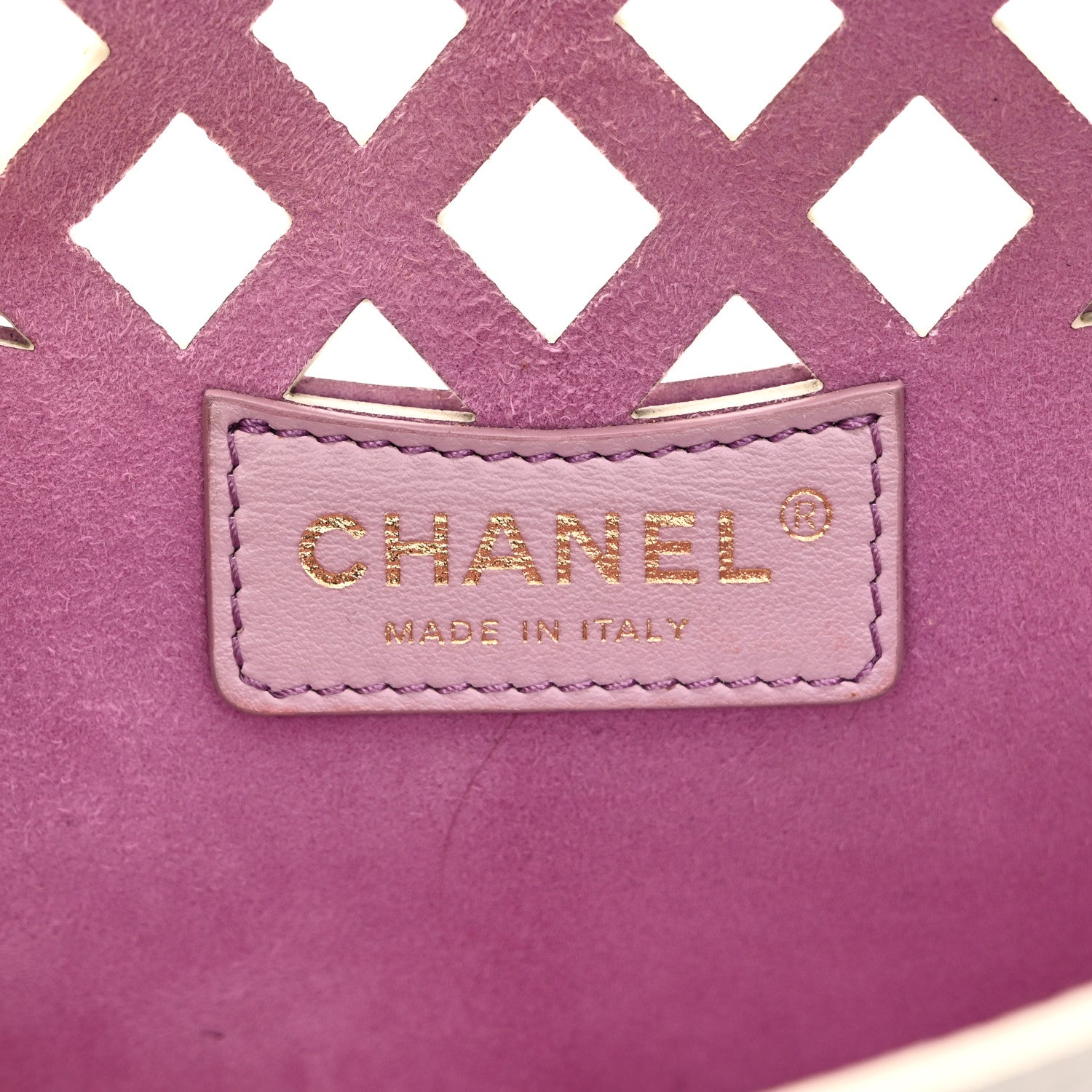 Lambskin Small Sea Through Flap White Multicolor