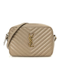 Calfskin Matelasse Monogram Lou Camera Bag Dark Beige