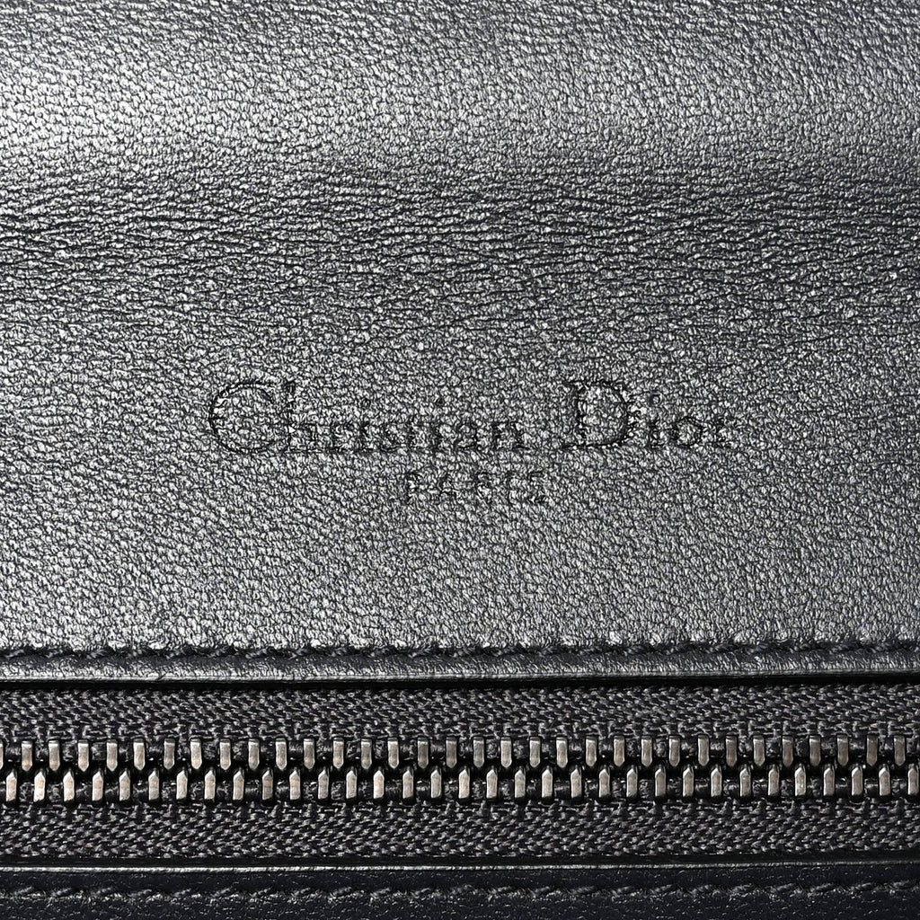 Metallic Patent Micro-Cannage Medium Diorama Flap Bag Onyx Black