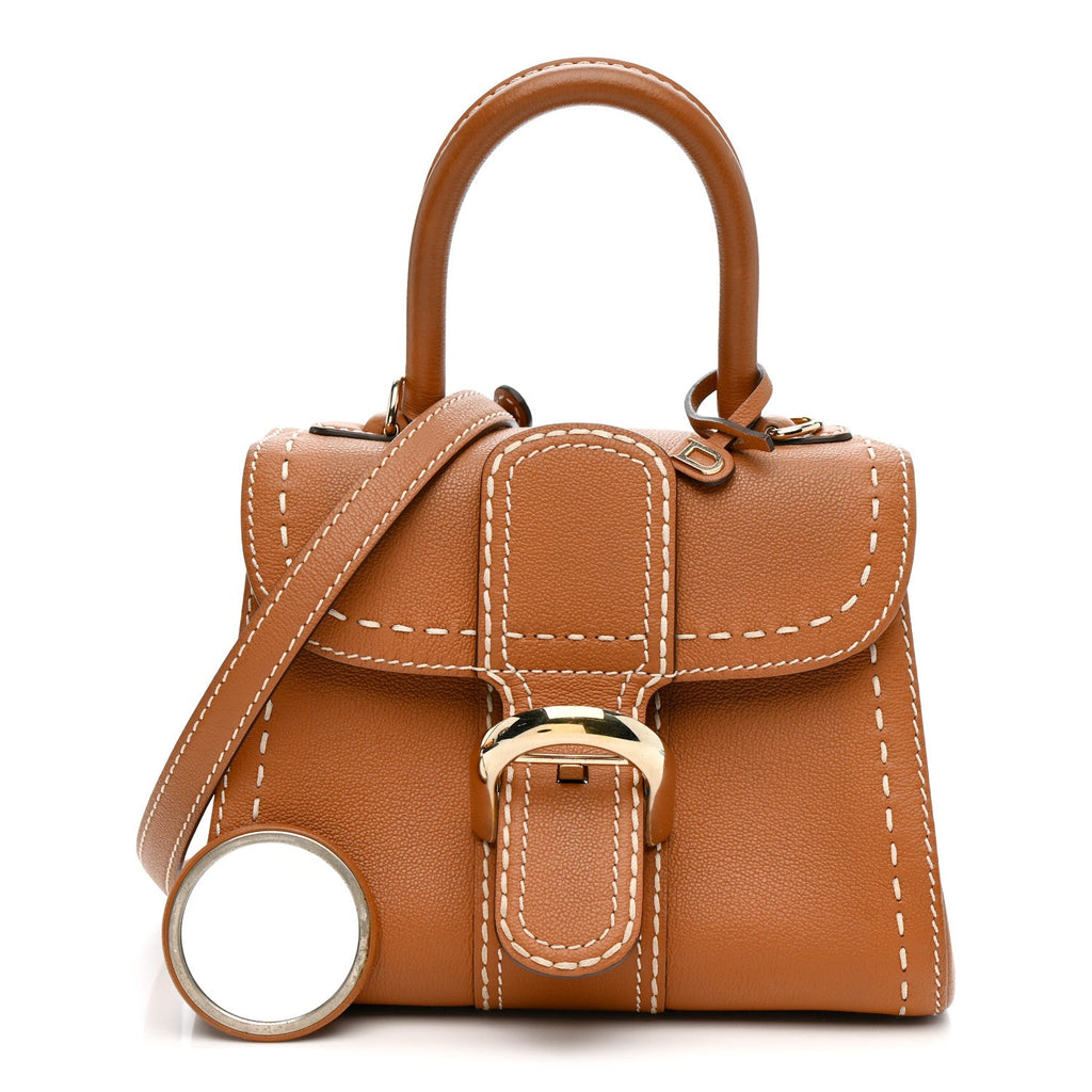 Grained Rodeo Calfskin Surpique Mini Brillant Satchel Vegetal Ivory