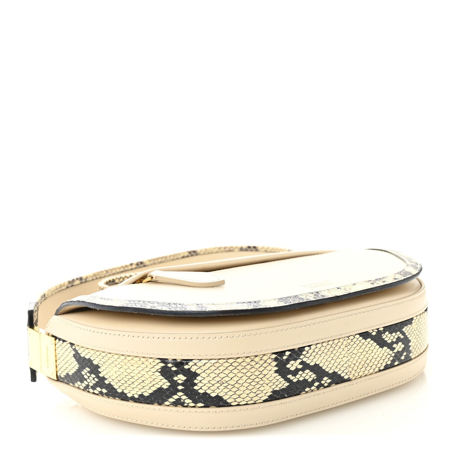 Calfskin Snakeskin Small Olympia Shoulder Bag Pale Biscuit