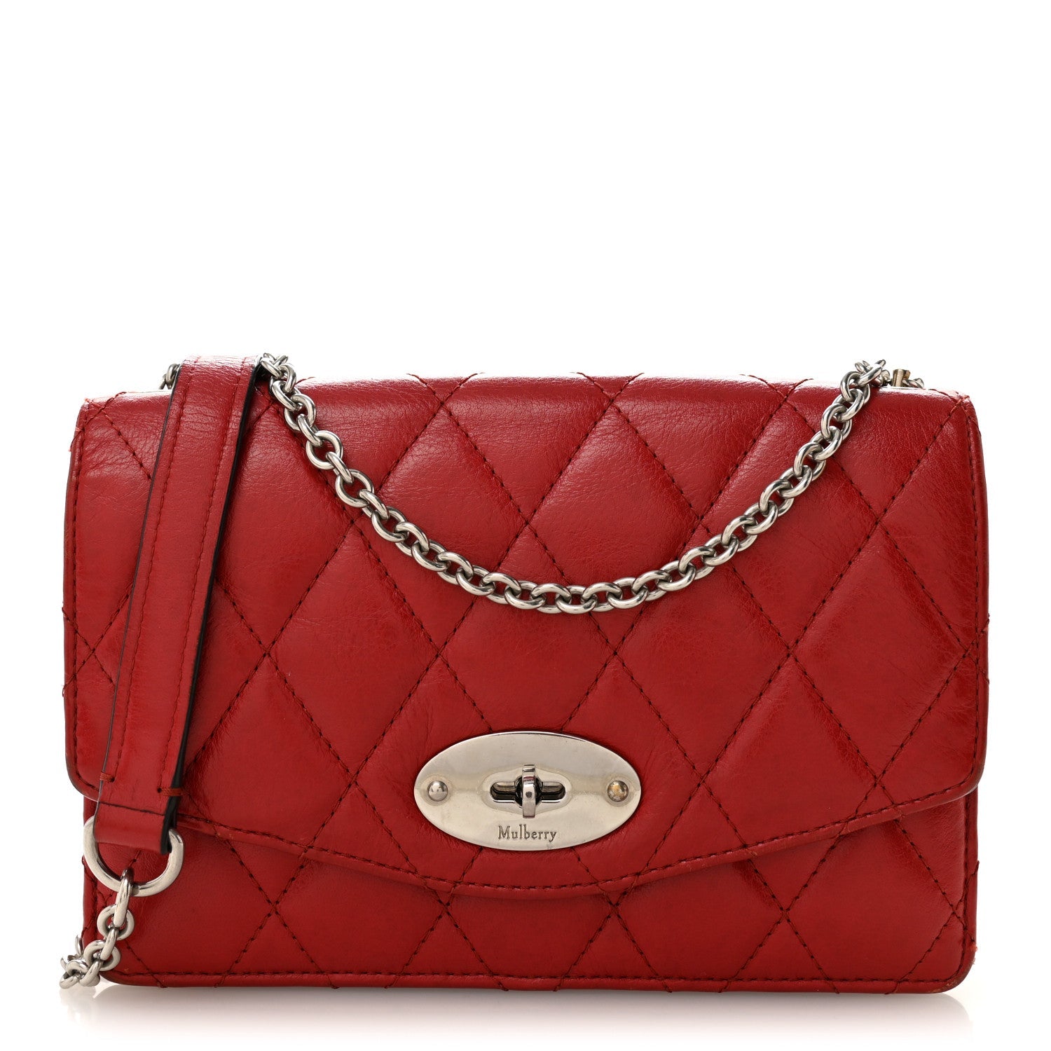 Shiny Buffalo Quilted Darley Shoulder Bag Red