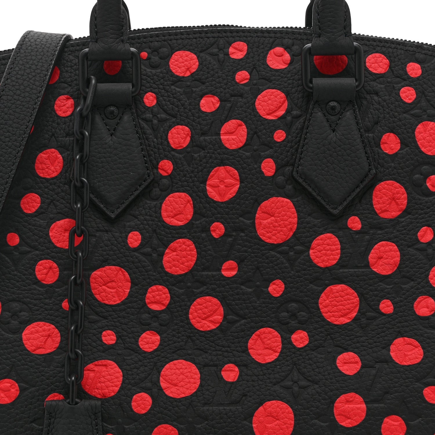 LV X YK Taurillon Lock It MM Black Red