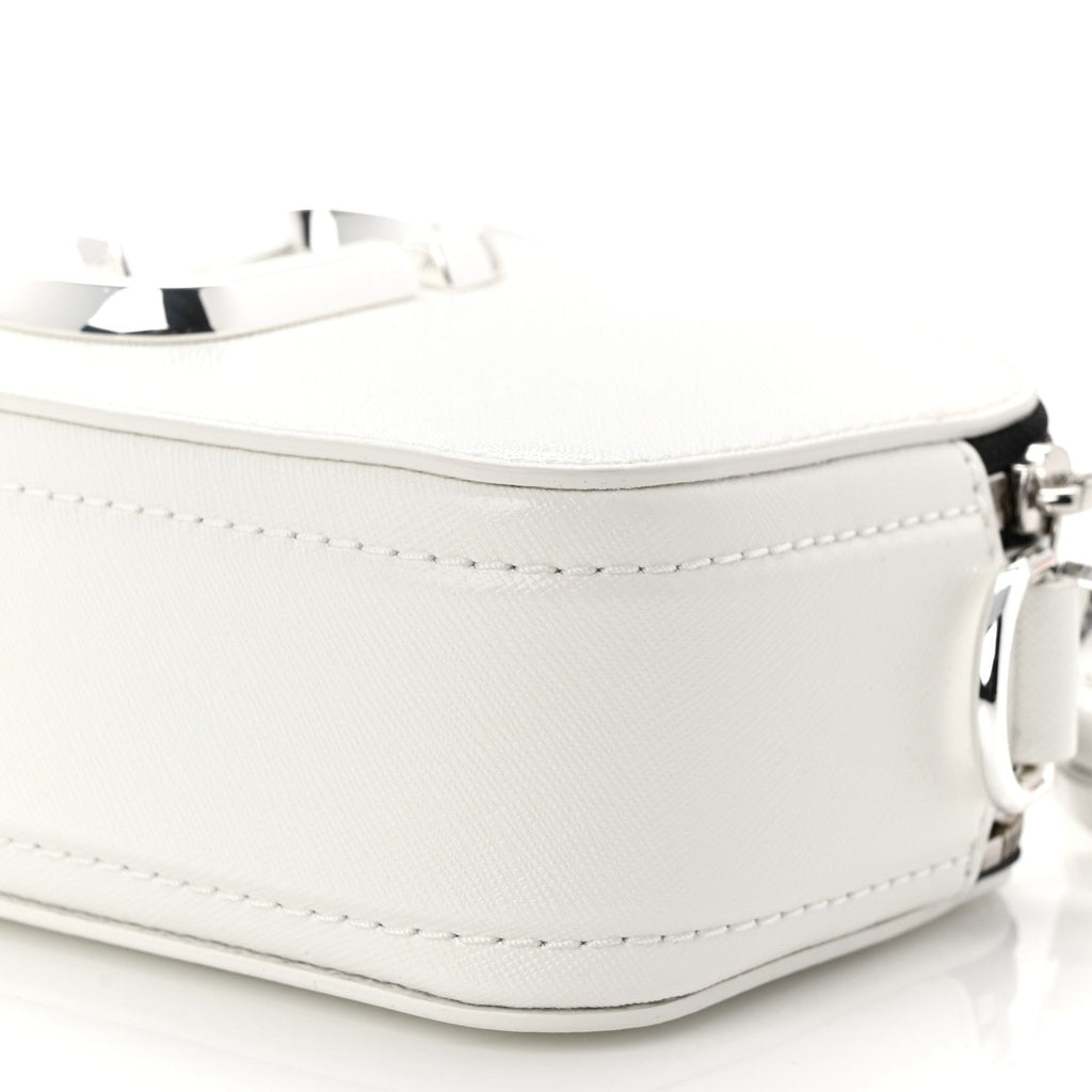 Saffiano Small Snapshot Camera Bag White