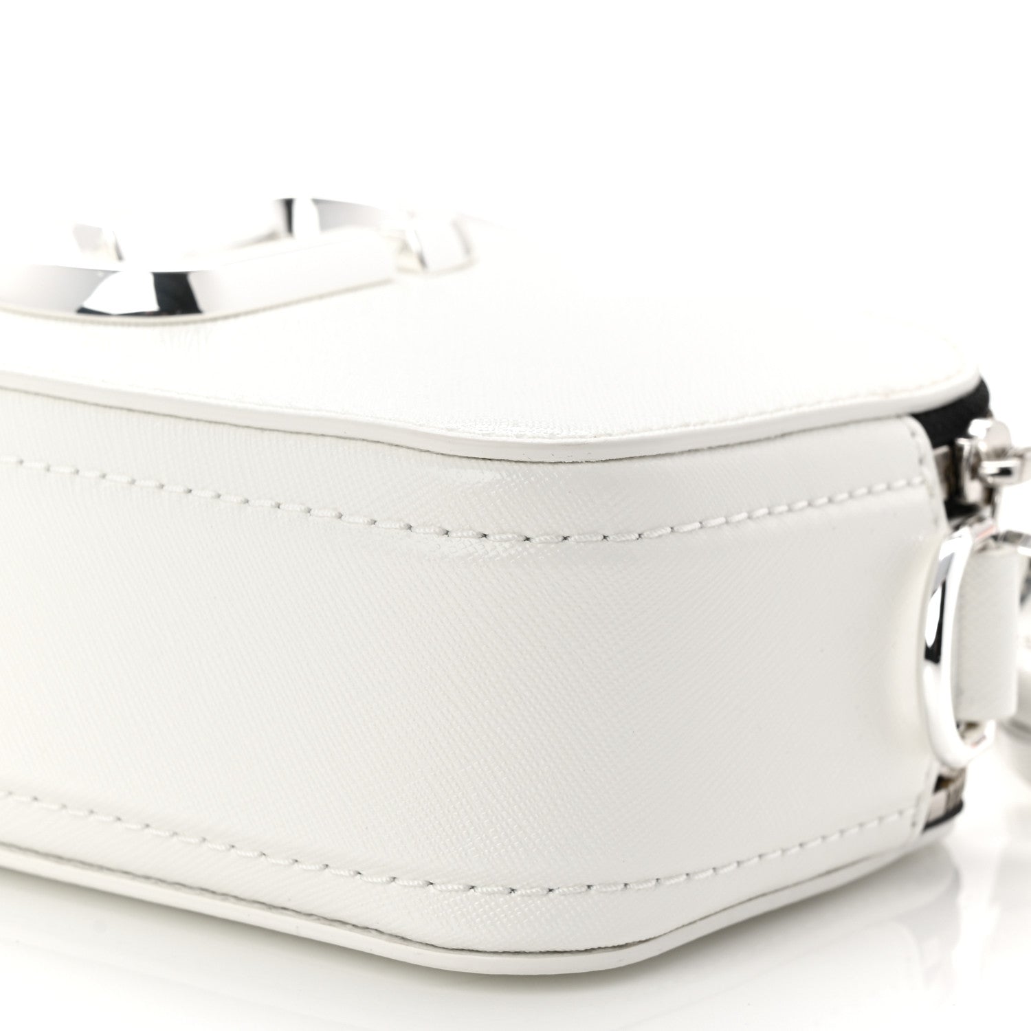 Saffiano Small Snapshot Camera Bag White