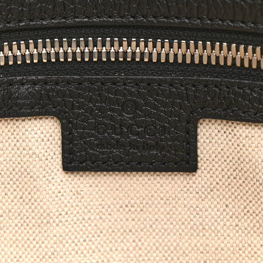 Piuma Calfskin Jumbo GG Embossed Medium Wristlet Messenger Bag Black