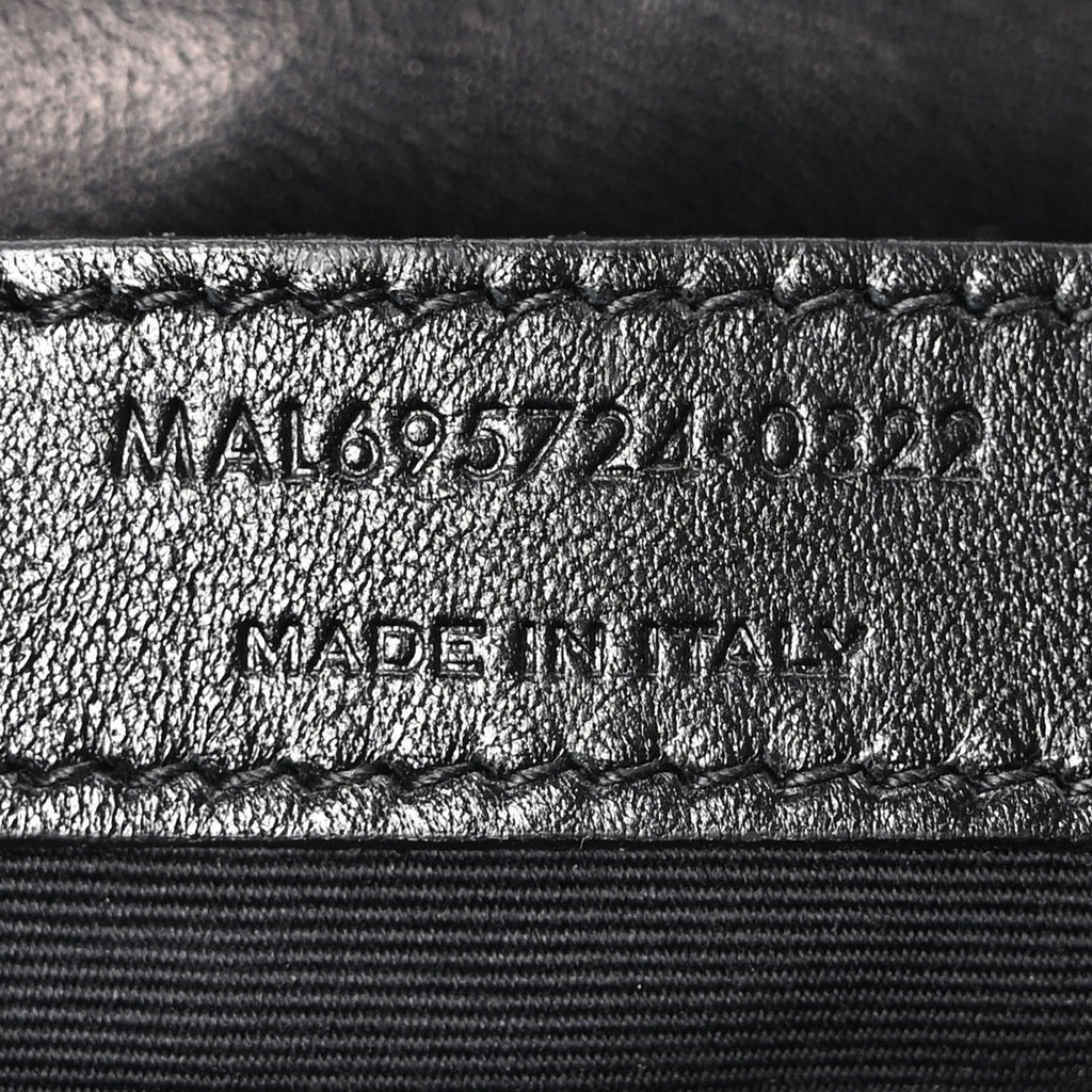 Calfskin Crocodile Embossed Gaby Satchel Black