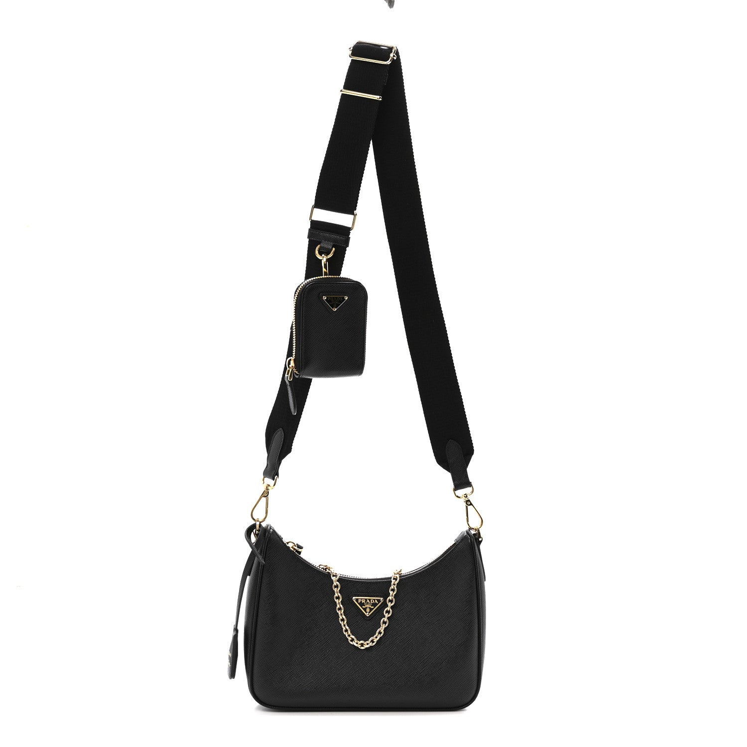 Saffiano Lux Re-Edition 2005 Shoulder Bag Black