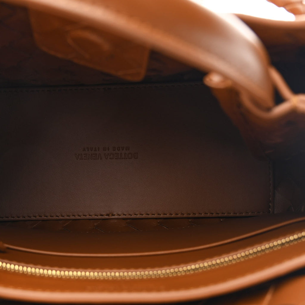 Suede Intrecciato Small Andiamo Shoulder Bag Amber