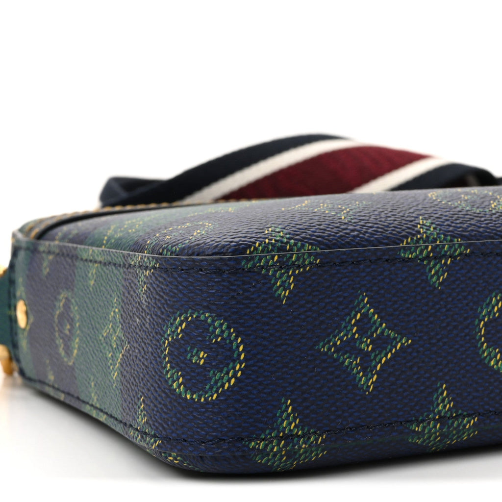 Monogram Heritage Stripes Trio Messenger Blue