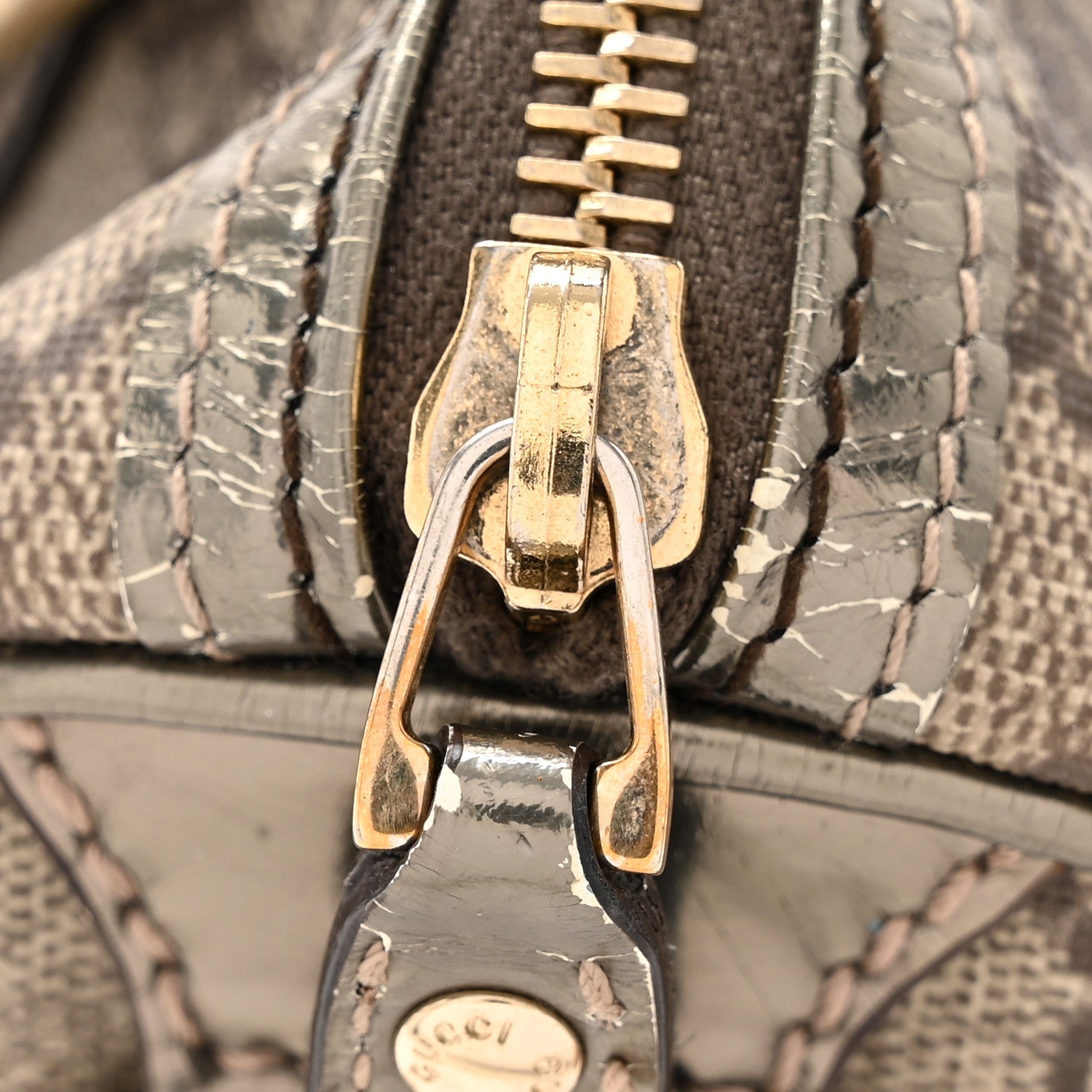 GG Plus Monogram Small Joy Boston Metallic