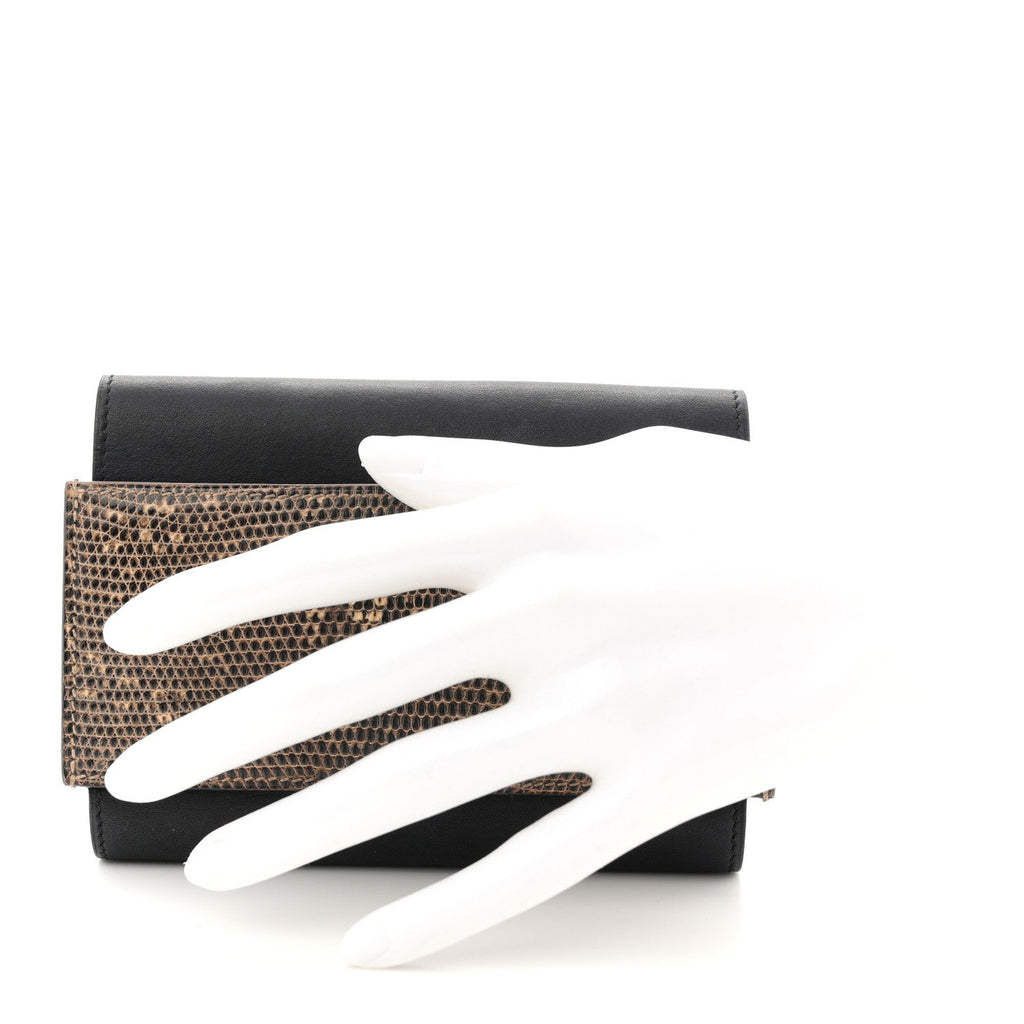 Swift Lizard Passant Compact Wallet Black Ombre
