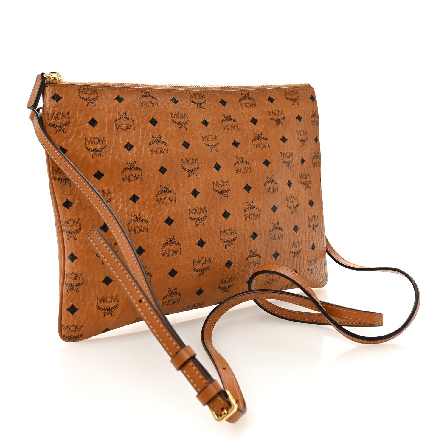 Visetos Medium Crossbody Pouch Cognac