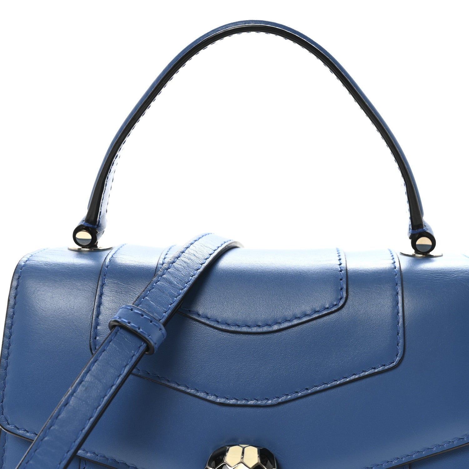 Calfskin Serpenti Forever Top Handle Blue