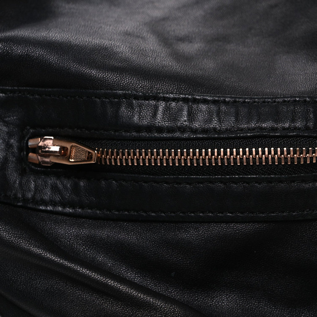Lambskin Marti Backpack Bag Washed Black Rose Gold Hardware