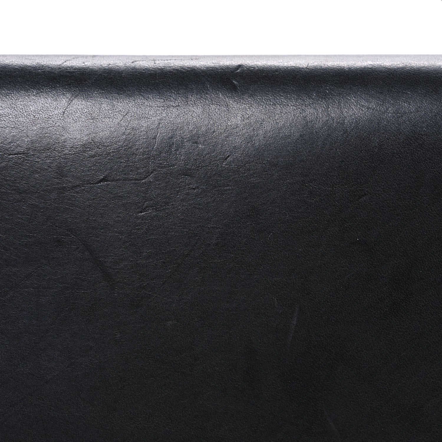 Calfskin Flap Crossbody Bag Black