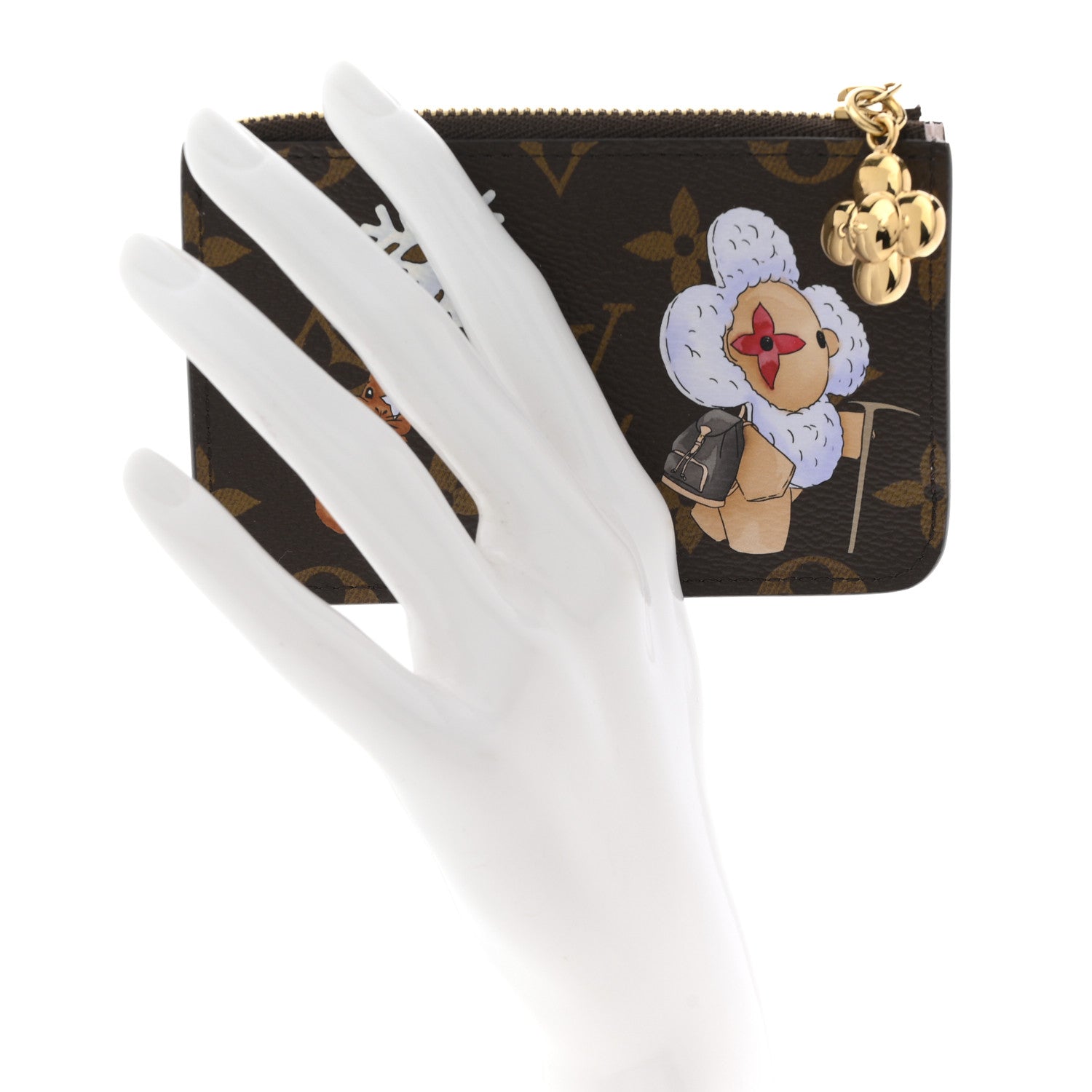 Monogram Vivenne Winter Holiday Zipped Romy  Holder Snowy Pearl