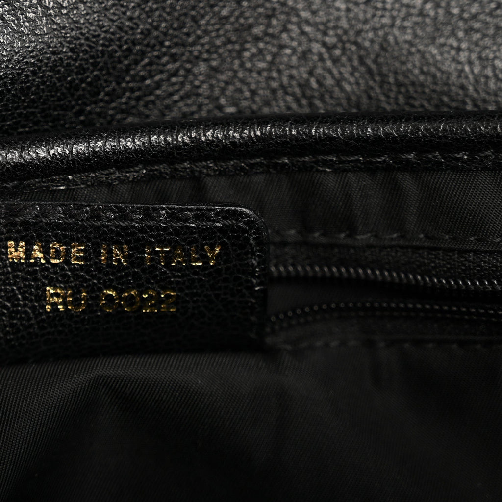 Shiny Goatskin  Saddle Bag Black