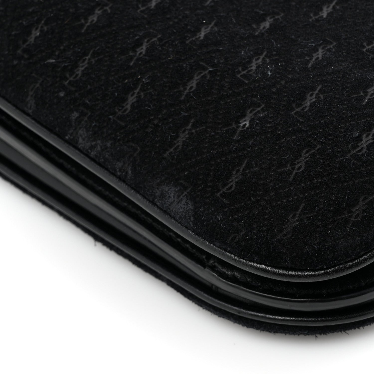 Suede All-Over Monogram Small Le Monogramme Satchel Black