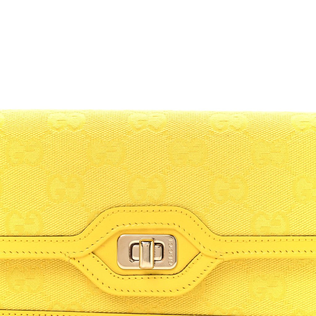 GG Monogram Scratch Lux Calfskin Mini Luce Shoulder Bag Yellow