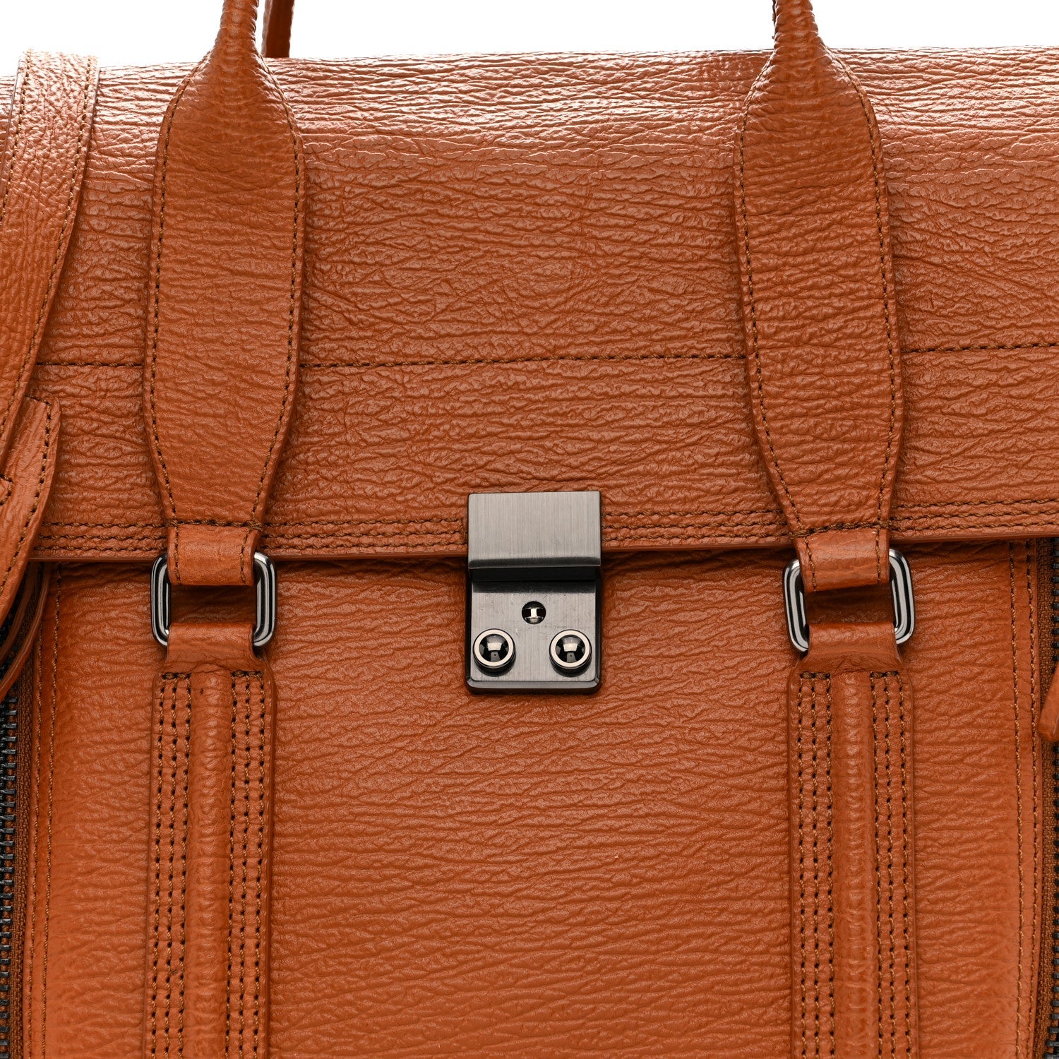 Textured Calfskin Large Pashli Satchel Amber