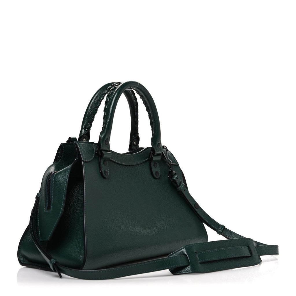 Grained Calfskin Neo Classic Matte Black Hardware S City Forest Green