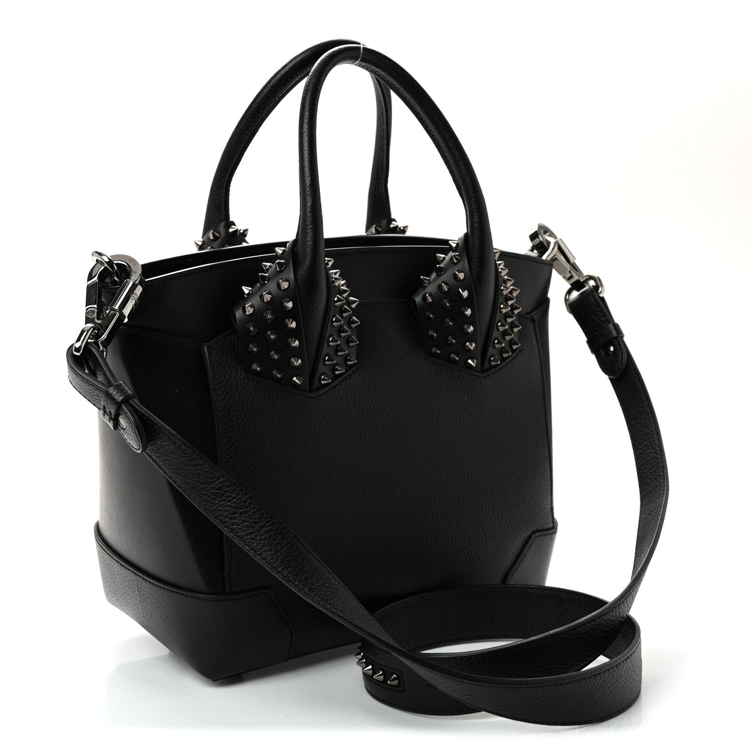 Grained Calfskin Spike Small Eloise Tote Black