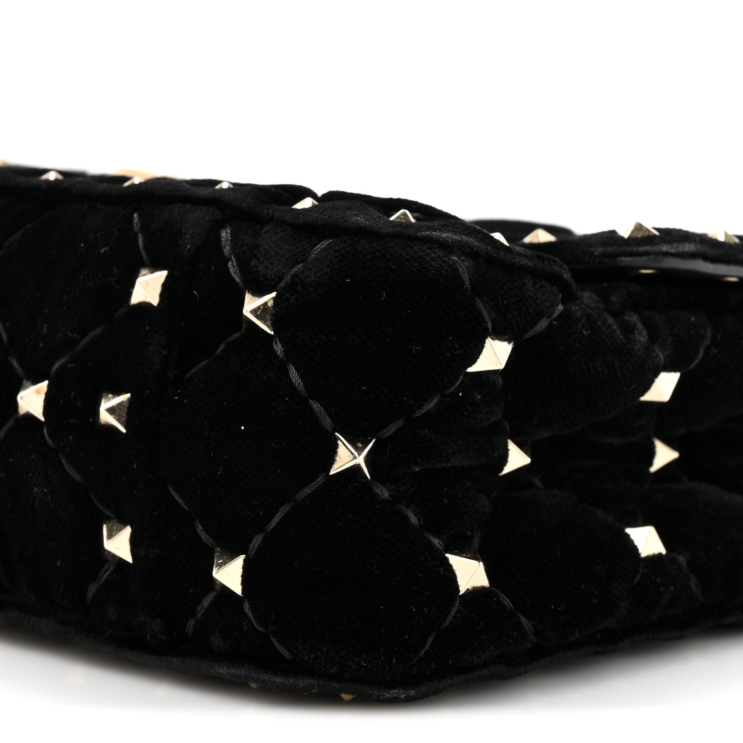 Velvet Small Rockstud Spike Shoulder Bag Black