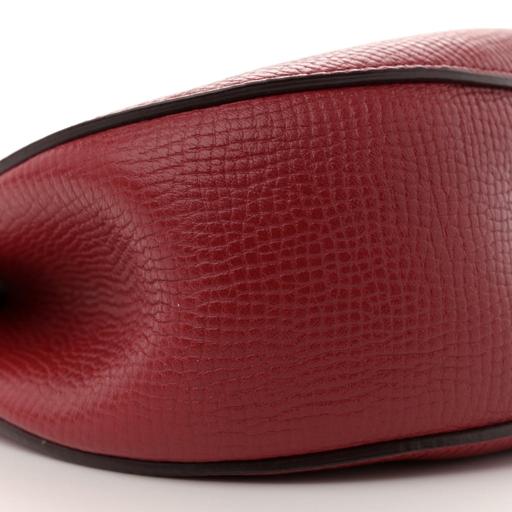 Grained Calfskin Lambskin Bi-Color Drew Shoulder Bag Red