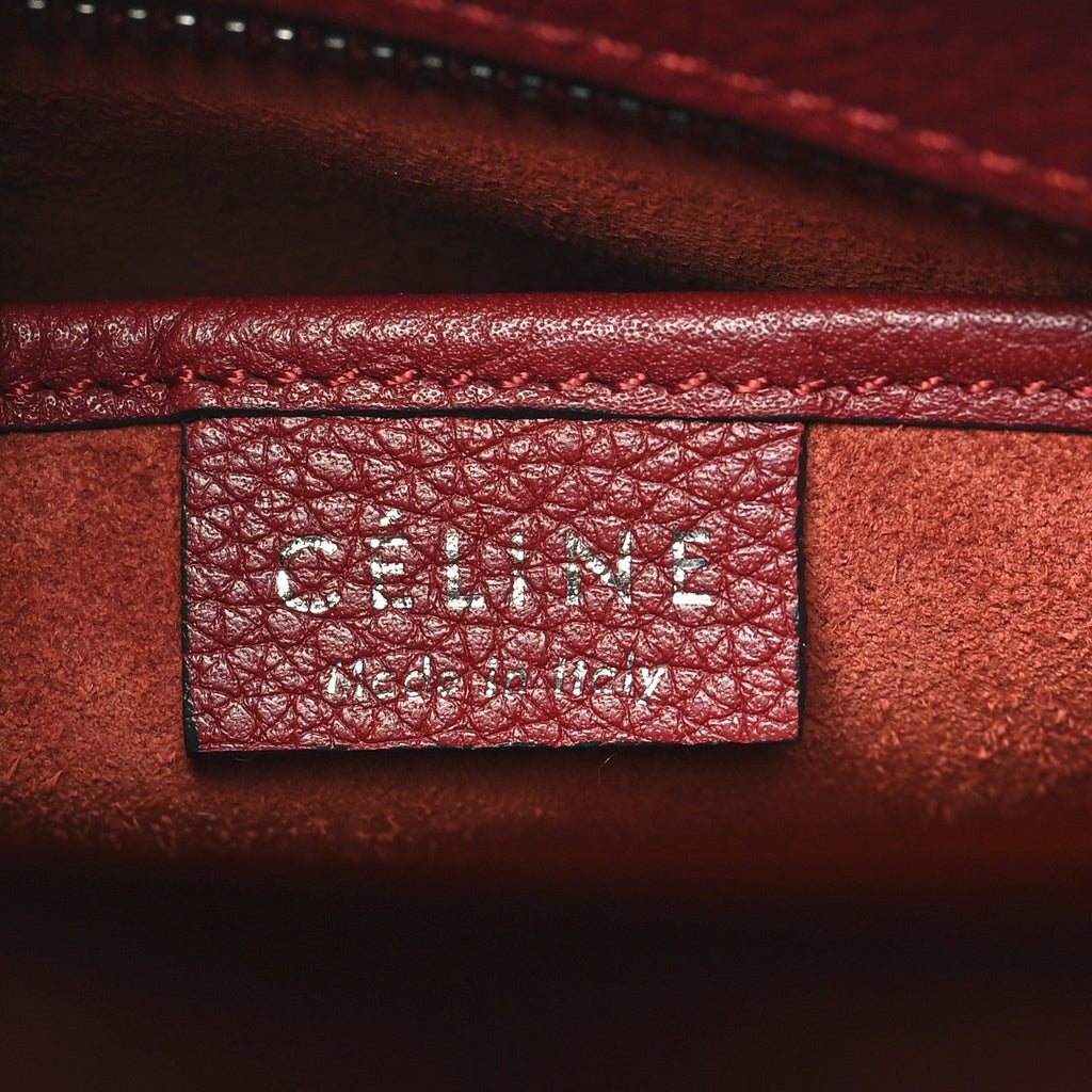 Drummed Calfskin Nano Luggage Merlot